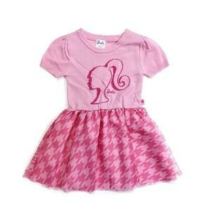 Barbie Pink Dress with Silhouette Graphic XS 4-5